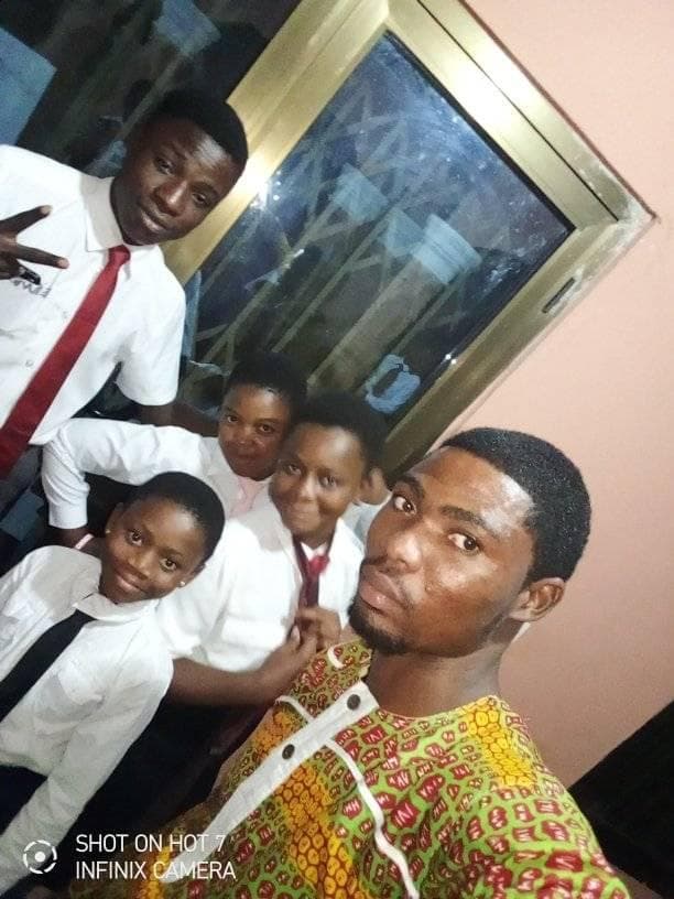 Richard with community school children
